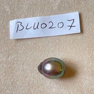 AHITIAN SOUTH SEA Pearl Cultured Natural Green Color Loose Gem 10.7x14 mm